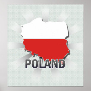 Polen - Flag-Karte 2.0 Poster