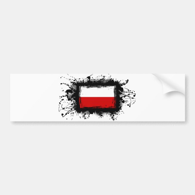 Polen-Flagge Autoaufkleber (Vorne)