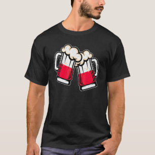 Polen Flagge Bierkrug Cooles Polnisches Bier T-Shirt