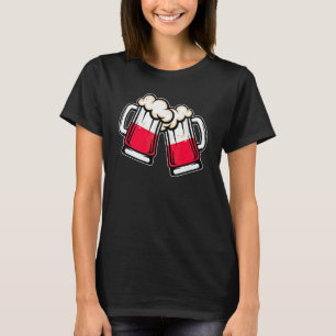 Polen Flagge Bierkrug Cooles Polnisches Bier T-Shirt