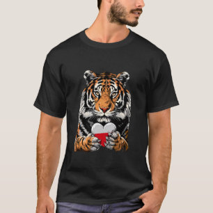 Polen Flagge Herz Tiger Polnische Wurzeln Polnisch T-Shirt