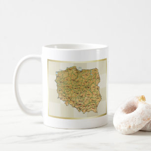 Polen-Flagge + Karten-Tasse Kaffeetasse