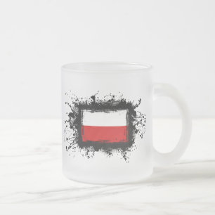 Polen-Flagge Mattglastasse