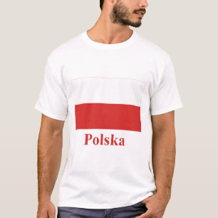 Polen-Flagge mit Namen auf Polnisch T-Shirt