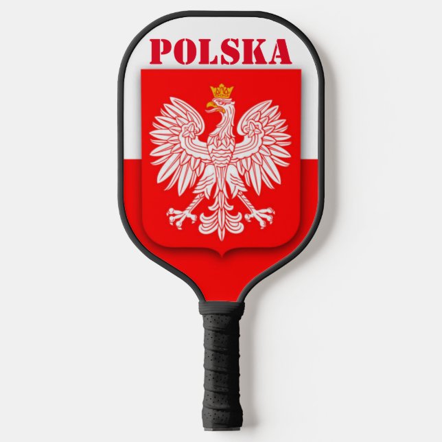 Polen Flagge Patriotischer Fußball Polska Pickleball Schläger (Vorderseite)