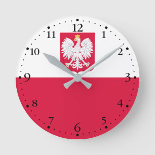 Polen-Flagge Runde Wanduhr