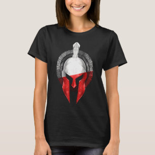 Polen Flagge Spartan Helmet Polska Sparta Gladiato T-Shirt