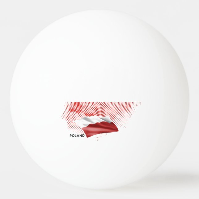 Polen-Flagge Tischtennisball (Vorderseite)