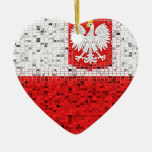 Polen-Flaggen-Glitterverzierung Keramikornament
