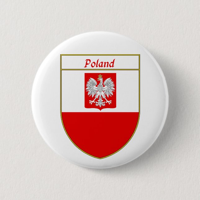 Polen-Flaggen-Schild Button (Vorderseite)