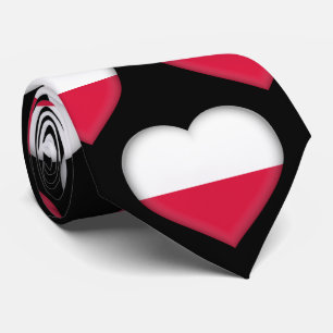 Polen Flaggenfarben Herzmuster Neck Tie Krawatte