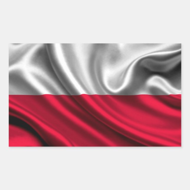Polen Flaggengewebe Rechteckiger Aufkleber (Vorderseite)