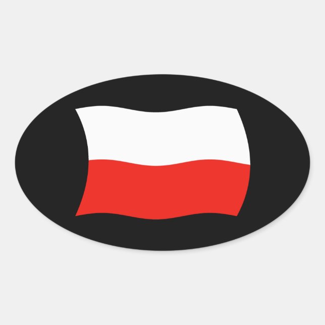 Polen Flaggenmarke Ovaler Aufkleber (Vorderseite)