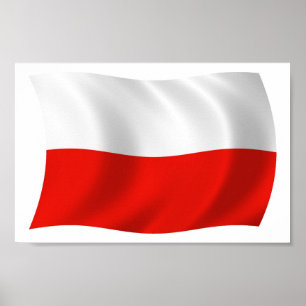 Polen Flaggenplakatdruck Poster