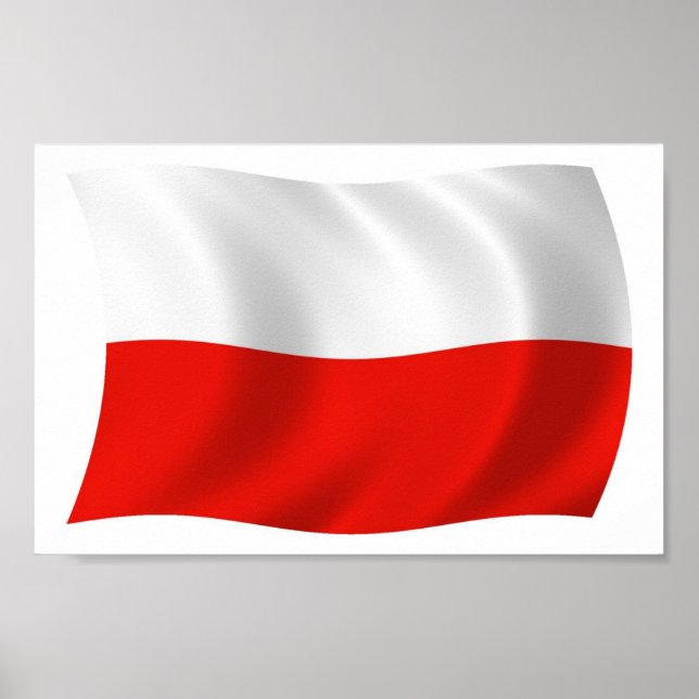 Polen Flaggenplakatdruck Poster (Vorne)