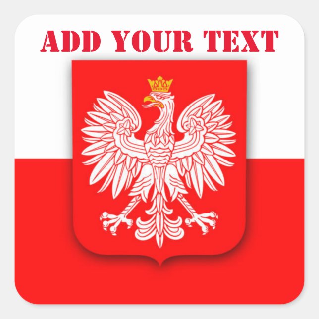 Polen Flaggenstaat Weltmeisterschaft 2022 Fußball  Quadratischer Aufkleber (Vorderseite)