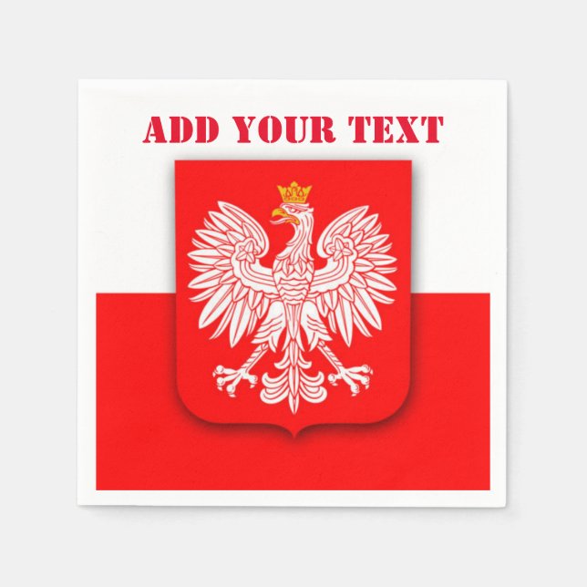 Polen Flaggenstaat Weltmeisterschaft 2022 Fußball  Serviette (Vorderseite)