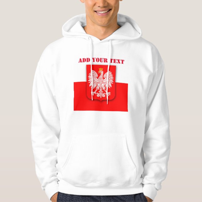 Polen Flaggenwelt Patriotischer Fußball Fußball Po Hoodie (Vorderseite)