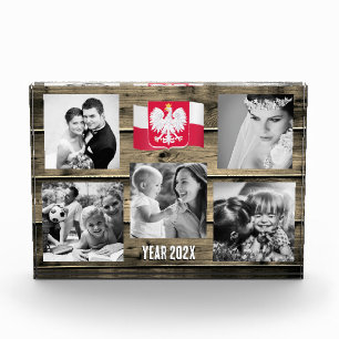 Polen Foto-Block, polnische Flagge, Holz Fotoblock