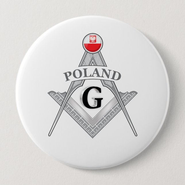 Polen Freimaurerei Zeichen Button (Vorderseite)