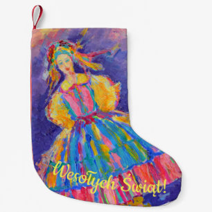 Polen Frohe Weihnachten Wesołych Świąt Geschenk Kleiner Weihnachtsstrumpf