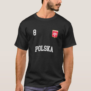 Polen Fußball 8 Zurück polnische Flagge Fußball T-Shirt