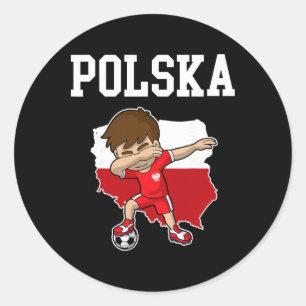 Polen Fußball Polen Polnisch Dabbing Fußbyll Runder Aufkleber