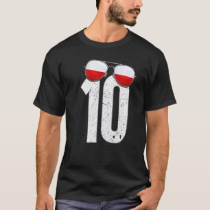 Polen Fußballspielerflagge Nummer 10 Pole T-Shirt