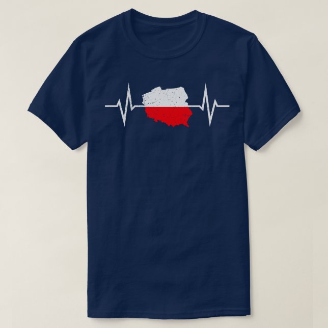 Polen Herzschlag T-Shirt (Design vorne)