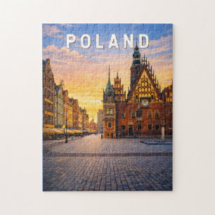Polen Illustration Reise Kunst Vintage Puzzle