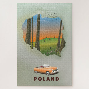 Polen Illustrierter Reiseposter-Druck. Puzzle