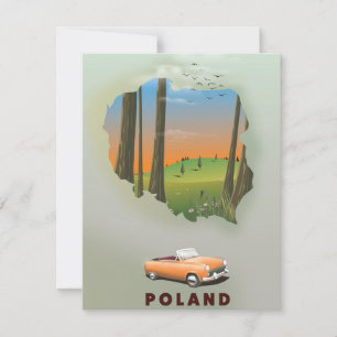 Polen Illustriertes Reiseplakat.
