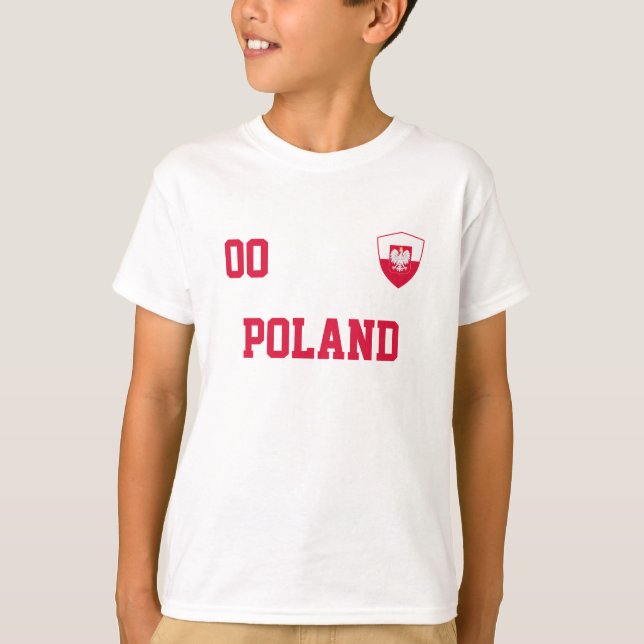 Polen Individuelle Name und Anzahl Fußball T-Shirt (Vorderseite)