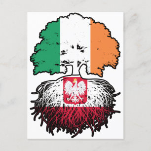 Polen - Irish Ireland Tree Roots Flag Postkarte