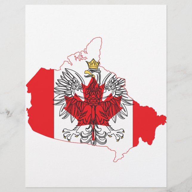 Polen - Kanadas Flag-Karte Flyer (Vorne)