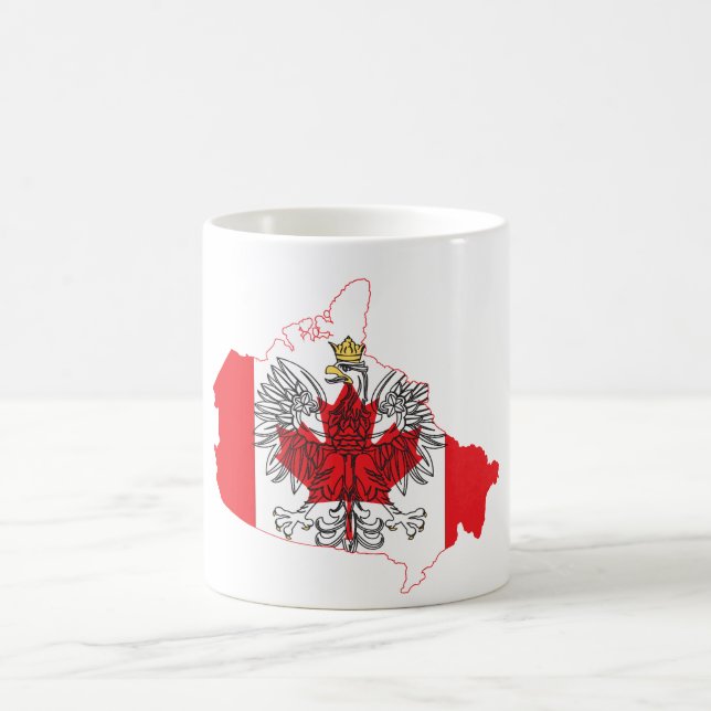 Polen - Kanadas Flag-Karte Kaffeetasse (Mittel)