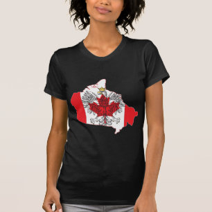 Polen - Kanadas Flag-Karte T-Shirt