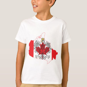 Polen - Kanadas Flag-Karte T-Shirt