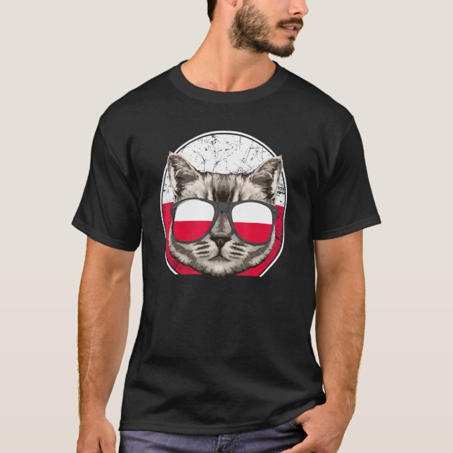 Polen Katze Polen Polnisch T-Shirt (Vorderseite)
