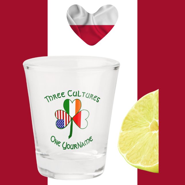 Polen Kleeblatt für irische Flaggen Personalisiert Schnapsglas (Von Creator hochgeladen)