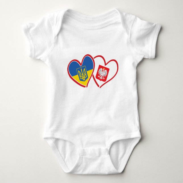Polen Liebe Herz der Ukraine Baby Strampler (Vorderseite)