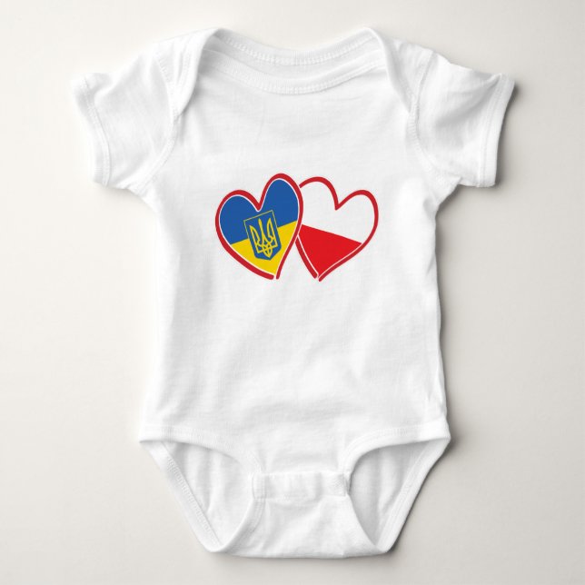 Polen Liebe Herz der Ukraine Baby Strampler (Vorderseite)