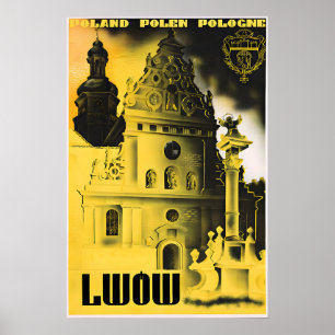 Polen Lwow Vintage Reiseposter Retro Wandkunst Poster