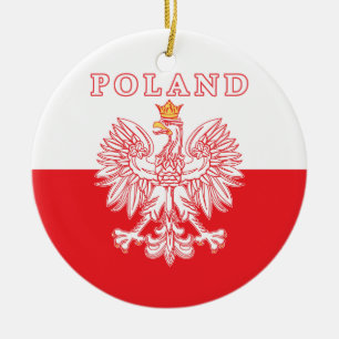 Polen mit Rot-Polnischem Eagle Keramik Ornament