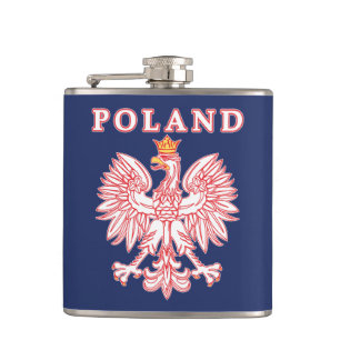 Polen mit rotem Polnischem Adler Flachmann