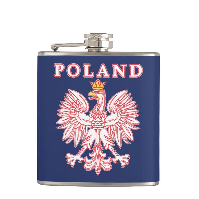 Polen mit rotem Polnischem Adler Flachmann (Vorderseite)