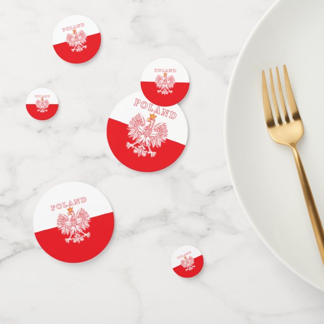Polen mit rotem Polnischem Adler Konfetti (Gruppe)