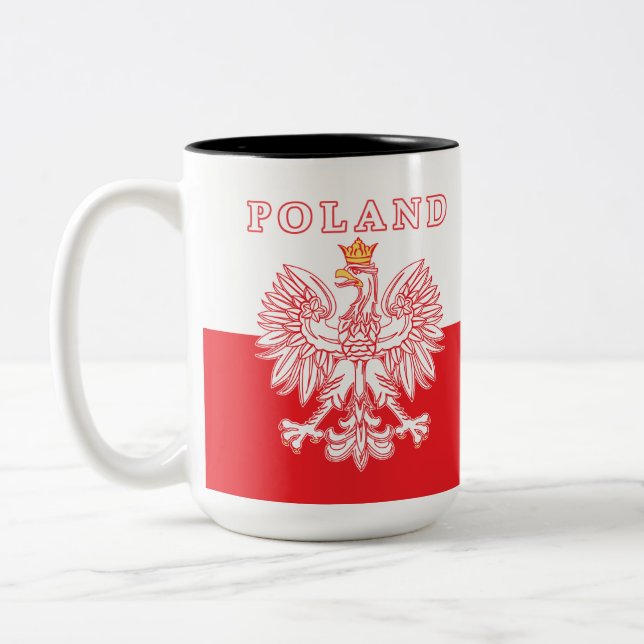 Polen mit Rotpolnischer Adler Zweifarbige Tasse (Links)