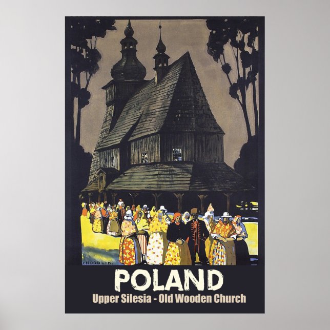 Polen, Oberschlesien, Holzkirche Poster (Vorne)