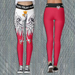Polen Patriotische Mode, polnische Flagge, Adler Leggings<br><div class="desc">Leggings: Patriotisches Polen & Adler,  Polnische Fahne Mode (Vollrot) - Liebe mein Land,  Nationalpatrioten,  Reisen,  Urlaub,  Laufen & Yoga /Sportfans</div>